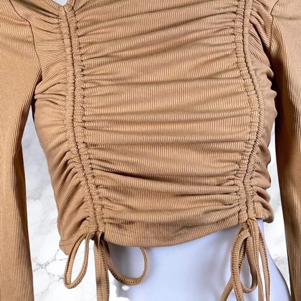 Superdown Andi Ruched Top - Tan